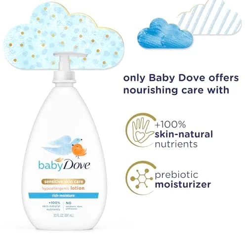 Baby Dove Sensitive Skin Care Body Lotion Rich Moisture 20 oz (591 ml) | Hypoallergenic & Dermatologist Tested thumbnail 3