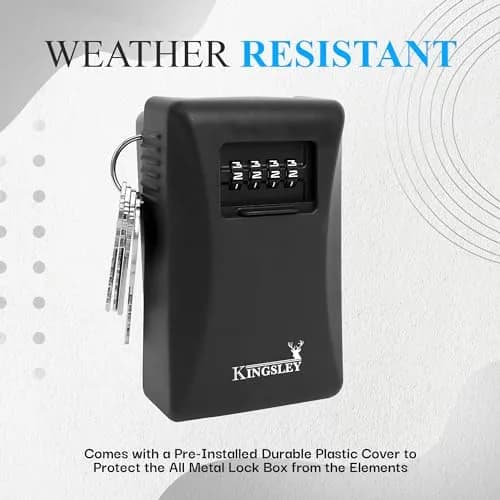 Kingsley Guard-a-Key Realtor Lock Box | 27 cu in (442 ml) Capacity | Heavy-Duty Metal Construction with 4-Digit Combination thumbnail 4
