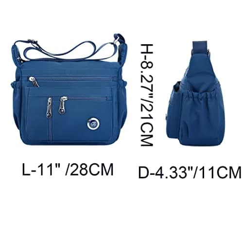 Fabuxry Crossbody Bag for Women Navy | Lightweight Nylon Travel & Casual Purse thumbnail 3