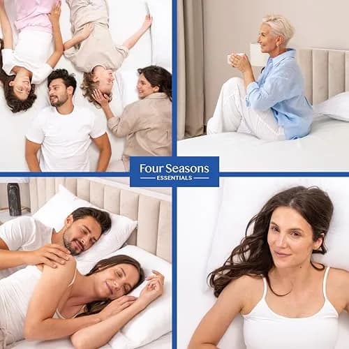 Four Seasons Essentials Standard Pillow Protectors (Set of 2) 53cm x 69cm | Hypoallergenic Waterproof Zippered Pillow Covers thumbnail 8
