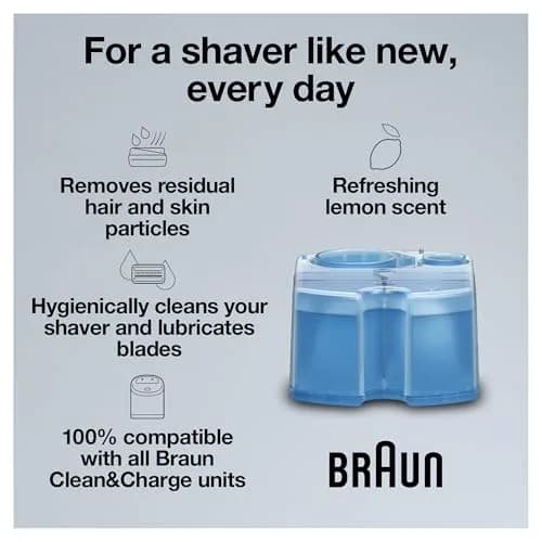 Braun Clean & Renew Refill Cartridges CCR 22.8 Fl Oz (675ml) | Lemon Scented Shaver Cleaner for Clean&Charge System thumbnail 3