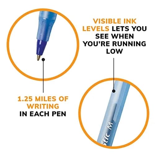 BIC Round Stic Xtra Life Blue Ballpoint Pens, 144-Count Pack | Smooth Ink Flow for Office & School thumbnail 6