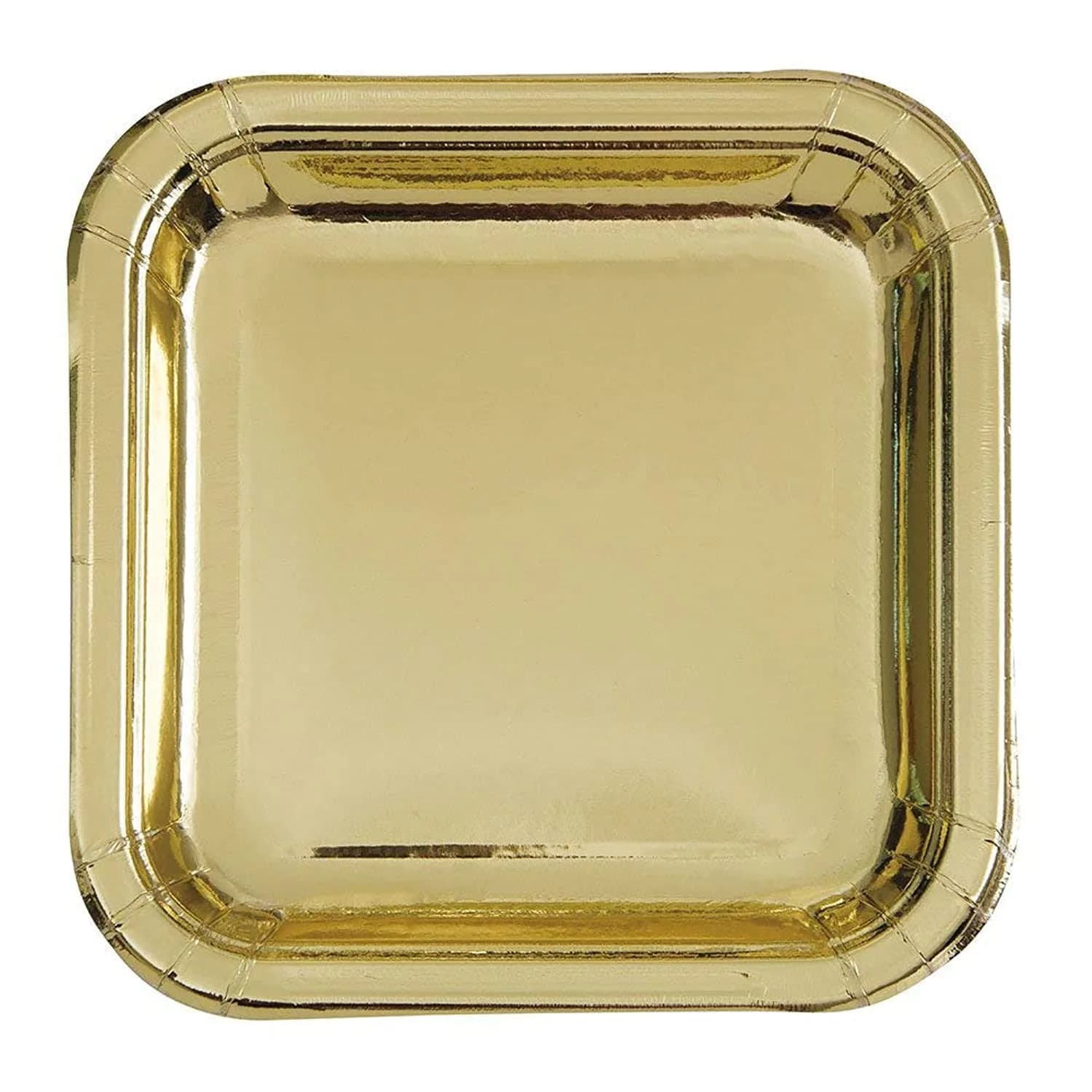 Unique Gold Foil Square Dessert Plates 7 inch (17.5 cm) | Pack of 8 - main product image