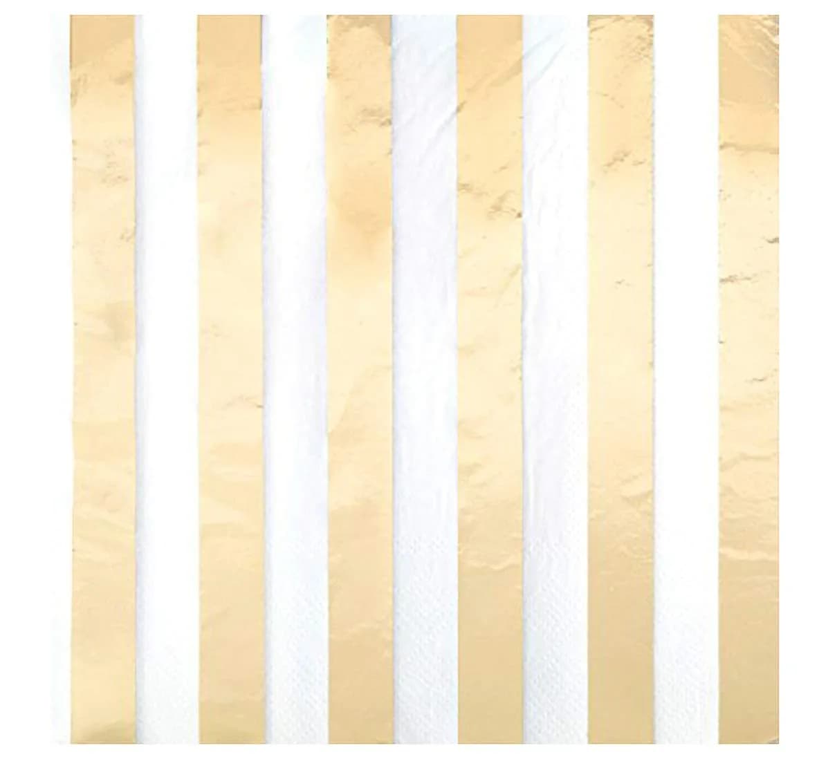 Unique Elegant Gold Foil Stripes Luncheon Napkins (16-Pack) | Perfect for Parties & Special Occasions - main product image