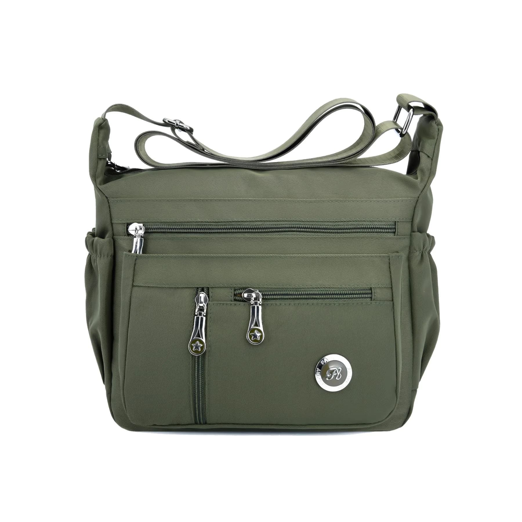 Fabuxry Floral Sunflowers Crossbody Bag for Women | Lightweight Nylon Travel & Everyday Purse — Standard-green