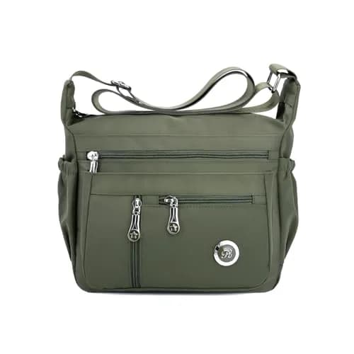 Fabuxry Green Handbag for Women Crossbody Bag Messenger Style | Water-Resistant Nylon, Adjustable Strap thumbnail 1
