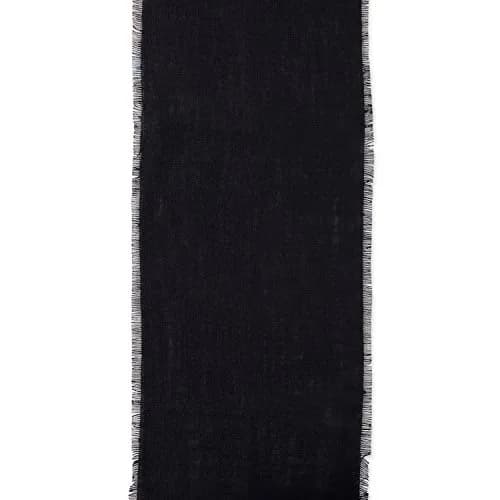 DII Jute Burlap Table Runner 15x74 inches (38x188 cm) | Solid Black thumbnail 3