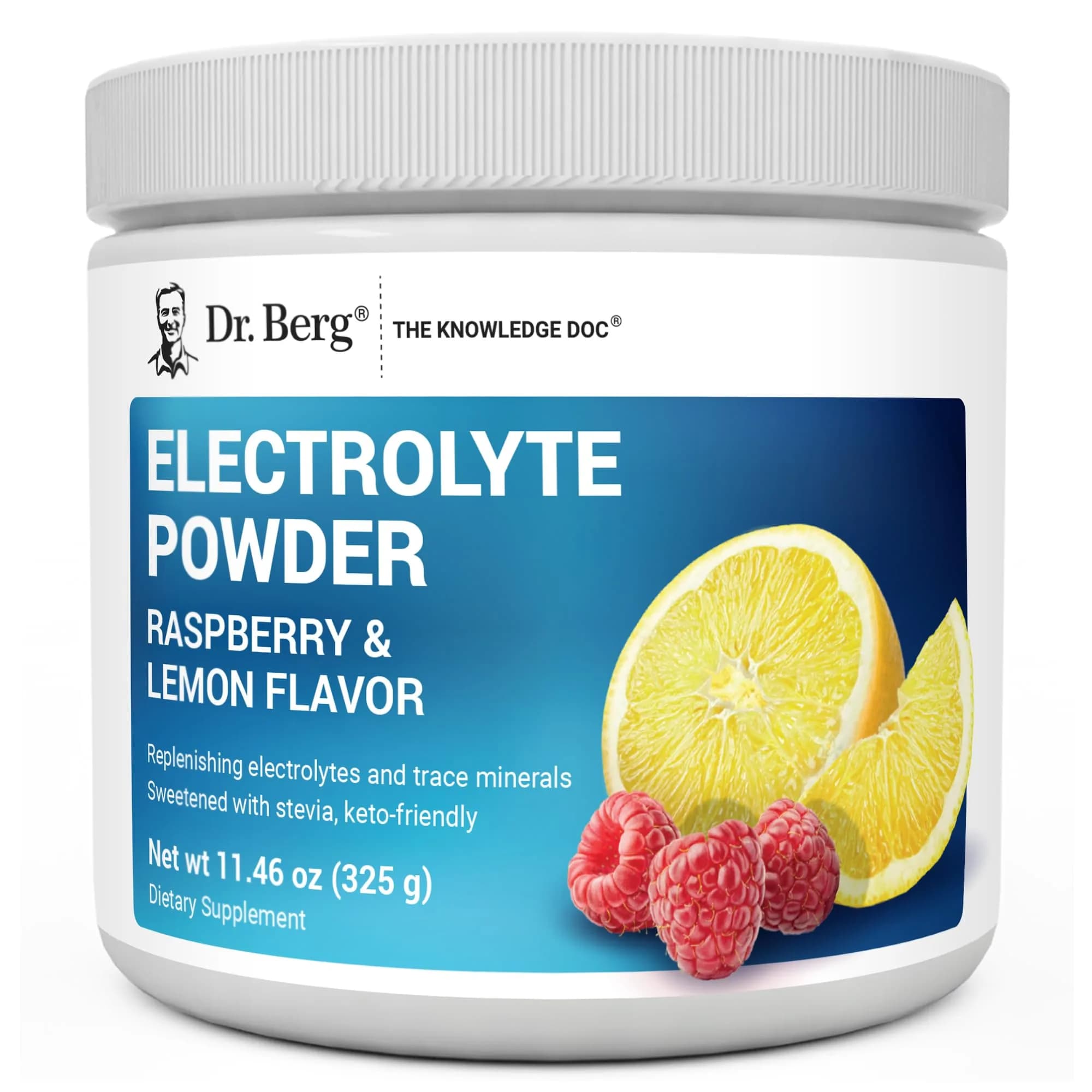 Dr. Berg Zero Sugar Hydration Keto Electrolyte Powder 1.46 Pound | Raspberry & Lemon Flavor Support — 11.6 Ounce