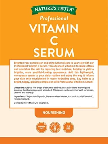 Nature's Truth Vitamin C Serum 2 Fl Oz (60ml) | Brightening & Hydrating Face Oil thumbnail 2