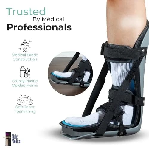 Alpha Medical Plantar Fasciitis Night Splint Medium | Adjustable Dorsiflexion for Achilles Tendonitis & Heel Pain thumbnail 4