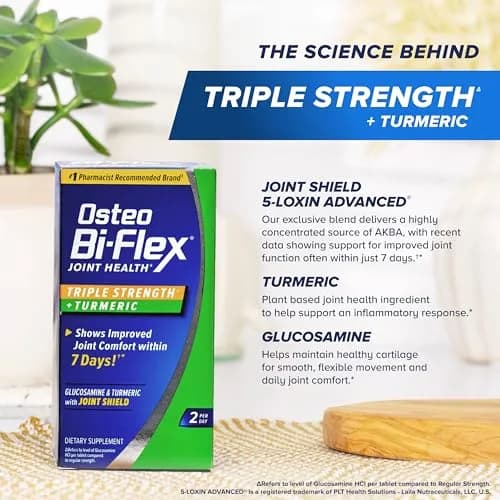 Osteo Bi-Flex Triple Strength Glucosamine Supplement with Turmeric 80 Count | Supports Joint Comfort & Mobility thumbnail 6