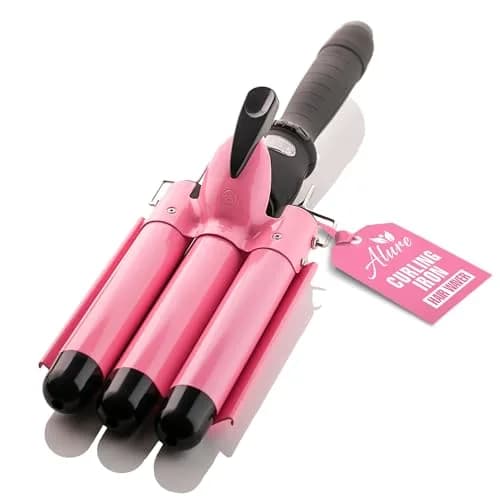 Alure Three Barrel Curling Iron Wand Hair Waver 1 Inch Ceramic Tourmaline Dual Voltage thumbnail 1