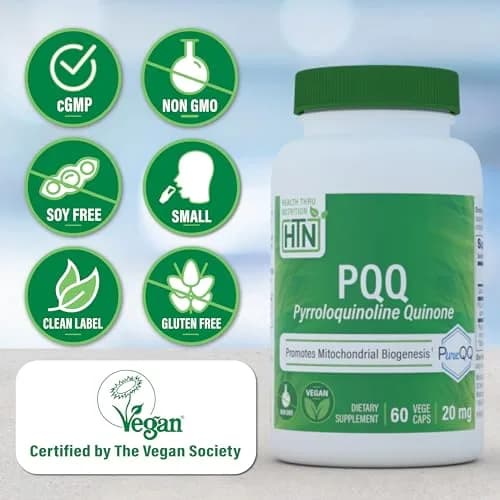Health Thru Nutrition PQQ 20mg Pyrroloquinoline Quinone 60 Capsules | Supports Mitochondrial Biogenesis & Cellular Energy thumbnail 3