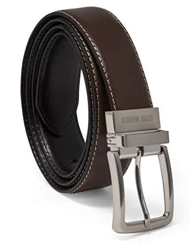 Steve Madden Reversible Men's Dress Casual Leather Belt, 32 | Versatile & Fashionable thumbnail 1