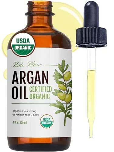 Kate Blanc Cosmetics USDA Certified Organic Argan Oil for Hair, Face & Skin 120ml (4 Fl Oz) | Pure Cold-Pressed Moroccan Oil for Growth & Shine thumbnail 1