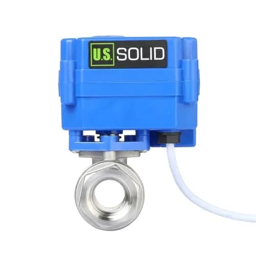 U.S. Solid Motorized Ball Valve 1/2" (15mm) NSF Certified 304SS Full Port, 9-24V AC/DC Auto Return thumbnail 2