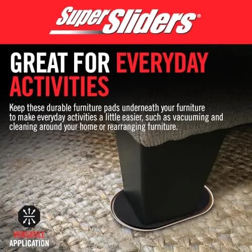 Super Sliders 3-1/2" x 6" Oval Carpet Furniture Sliders (Set of 8, Beige) | Move Heavy Furniture Easily on Carpet thumbnail 6