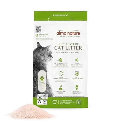Almo Nature Soft Texture Cat Litter 2.27 kg (5 lb) | Plant-Based Clumping Odor Control thumbnail 1