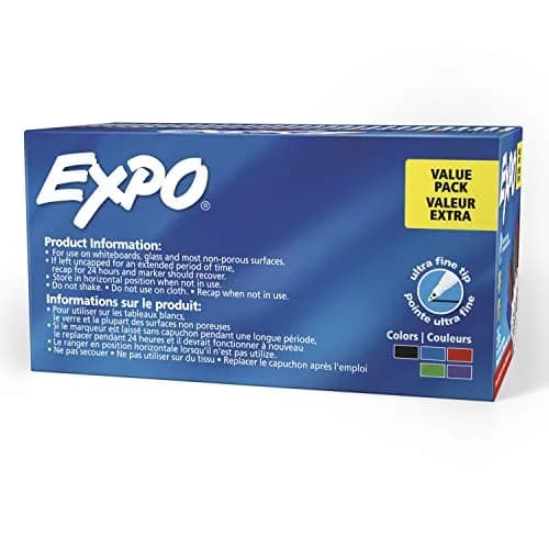 EXPO Dry Erase Markers, Ultra Fine Tip, 36 Count (10.2 cm x 7.6 cm x 14.3 cm) | Vibrant Ink for Whiteboards thumbnail 9