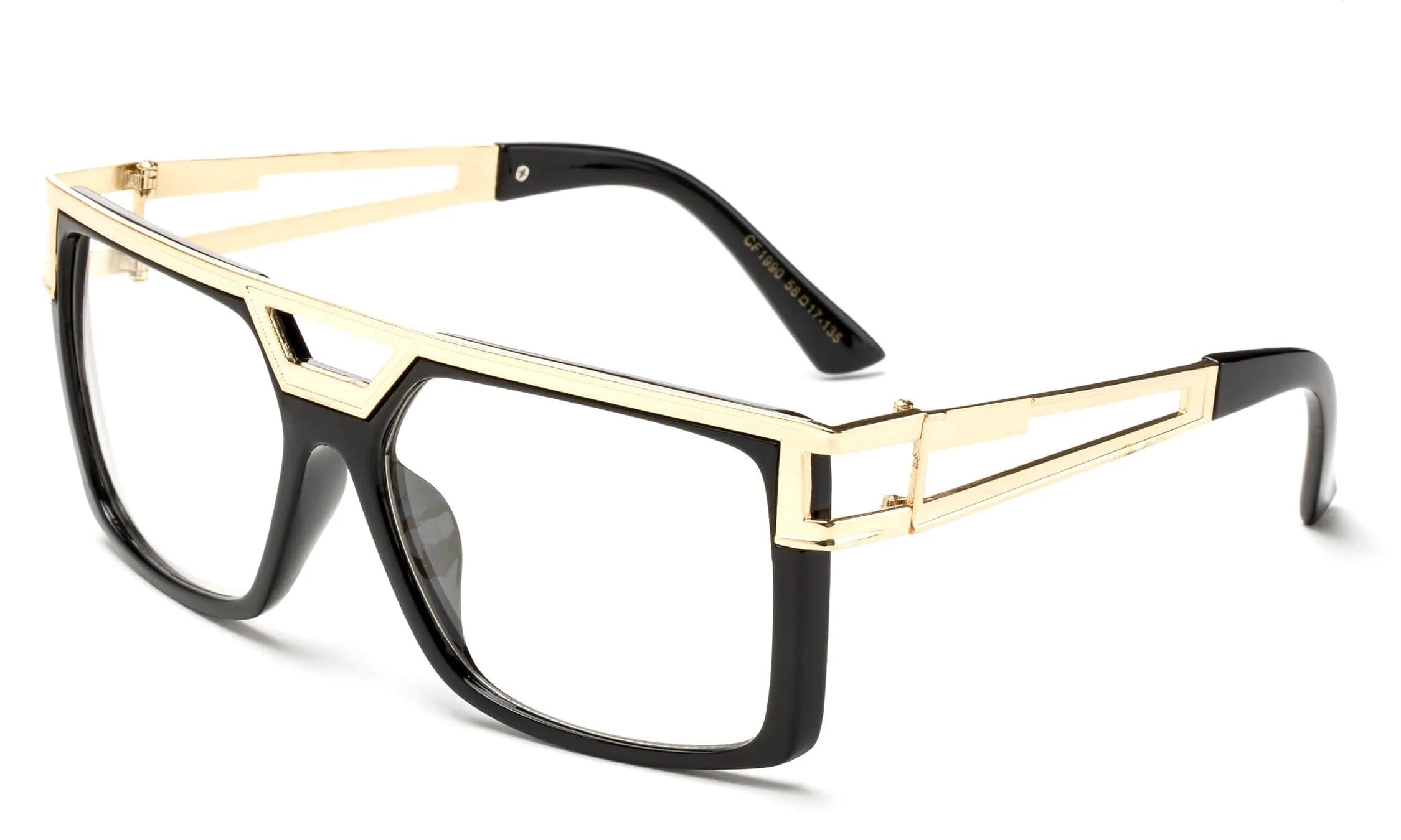 Newbee Fashion Clear Sunglasses Retro Design 57mm Lens | Unisex Thick Frame Eyewear - main product image
