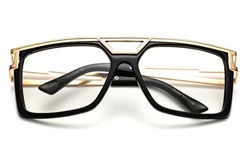 Newbee Fashion Clear Sunglasses Retro Design 57mm Lens | Unisex Thick Frame Eyewear thumbnail 2