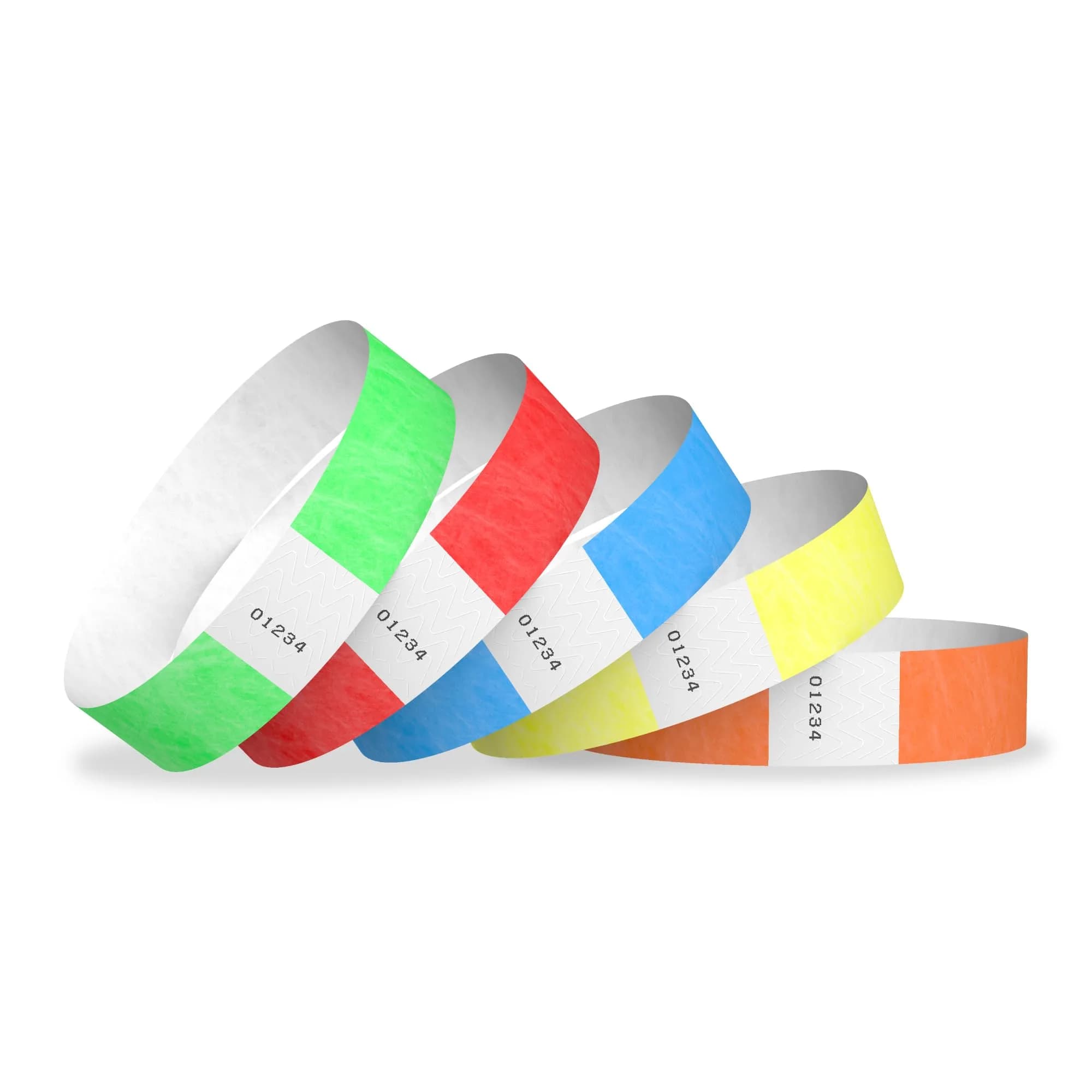 WristCo 5-Color Variety Pack Tyvek Wristbands | 200 Count - main product image