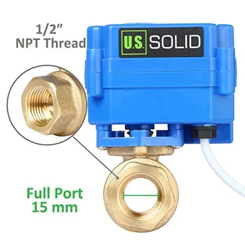 U.S. Solid Motorized Brass Ball Valve 1/2" (12.7mm) NPT, Normally Closed, 9-24V AC/DC, IP65 Rated | Industrial Automation & Home Projects thumbnail 7