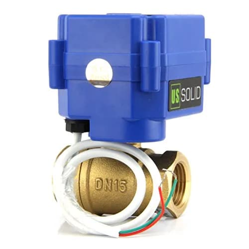 U.S. Solid Motorized Brass Ball Valve 1/2" (12.7mm) NPT, Normally Closed, 9-24V AC/DC, IP65 Rated | Industrial Automation & Home Projects thumbnail 3