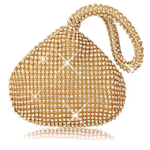JIAN YA NA Women's Rhinestone Trihedral Clutch Evening Bag | Small 12 cm (4.7") thumbnail 1