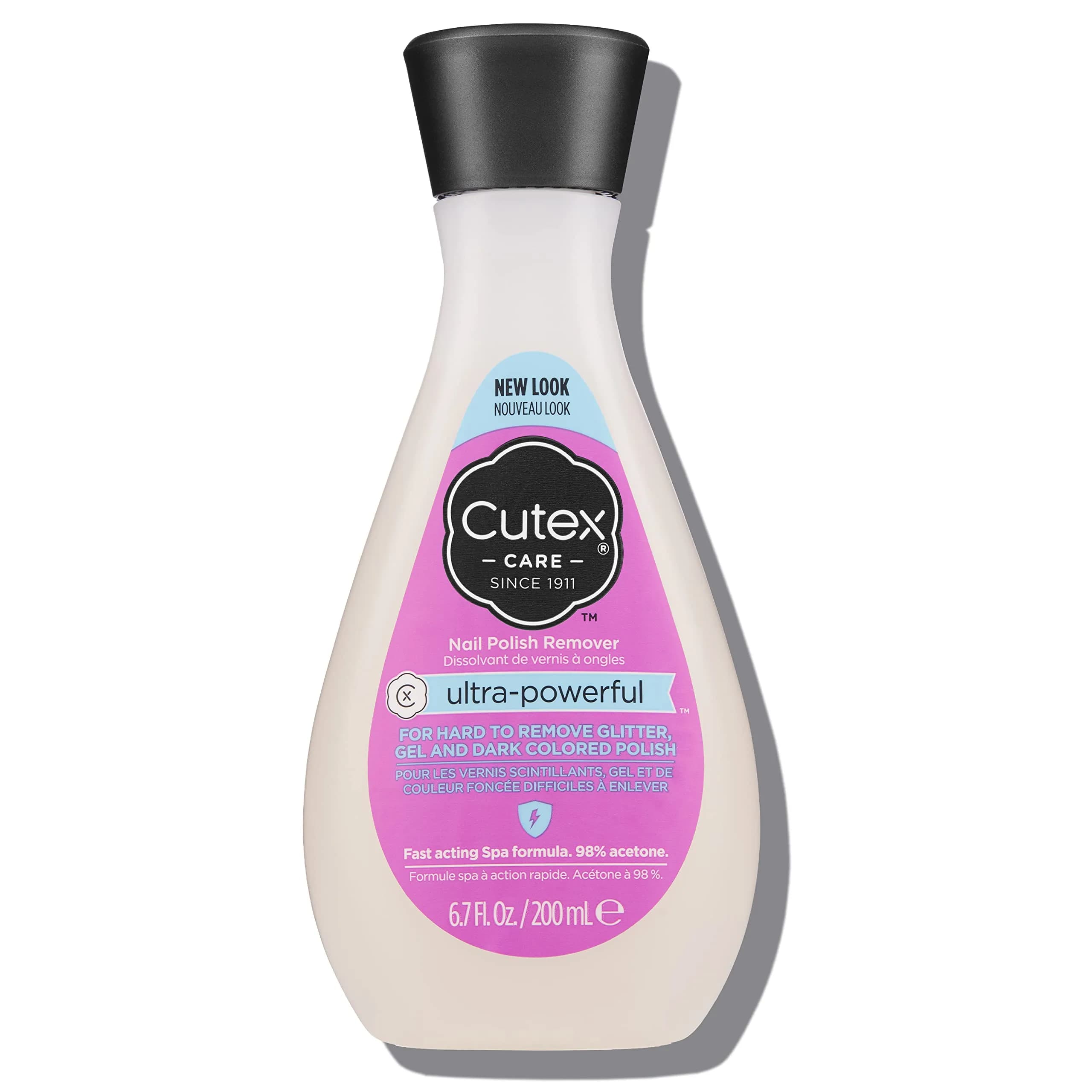 Cutex Ultra-Powerful Gel Nail Polish Remover 200ml (6.76 Fl Oz) | Removes Glitter & Dark Colors, Paraben Free