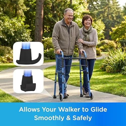 NOVA Walker Glide Skis Universal Fit Black | Smooth Gliding Mobility Aid for Indoor & Outdoor Use thumbnail 3