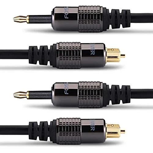 FosPower 24K Gold Plated Toslink to Mini Toslink Cable 3 FT | Digital Optical Audio Connection thumbnail 1