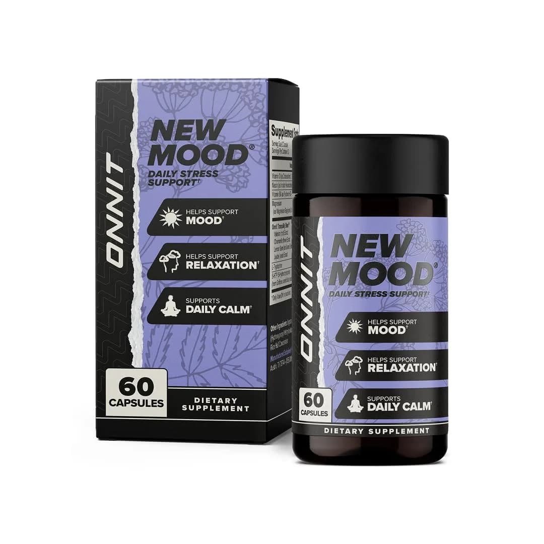 ONNIT New Mood Stress & Sleep Support Supplement with 5-HTP, 60 Count | Mood & Sleep Support