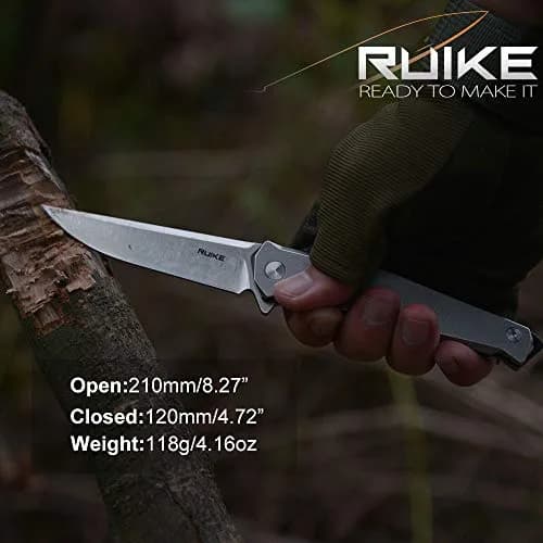 Ruike Tactical Pocket Knife for Men Folding Knife Frame Lock 14C28N Steel 3.5" | Compact Tactical Utility thumbnail 3