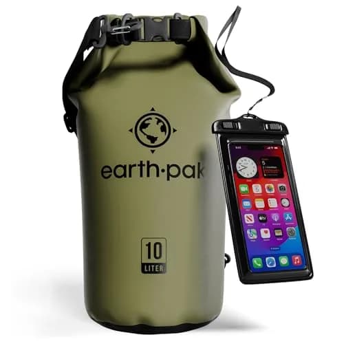 Earth Pak Waterproof Dry Bag 10L | Marine Roll Top Dry Sack for Kayaking & Boating thumbnail 1