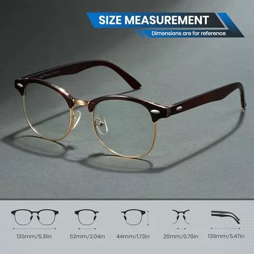 Cyxus Blue Light Glasses Men Semi Rimless Clear Blue Light Glasses for Computer Eye Strain thumbnail 7
