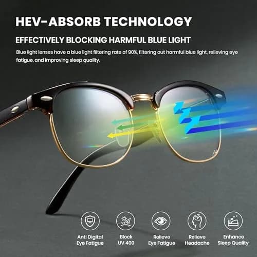 Cyxus Blue Light Glasses Men Semi Rimless Clear Blue Light Glasses for Computer Eye Strain thumbnail 3