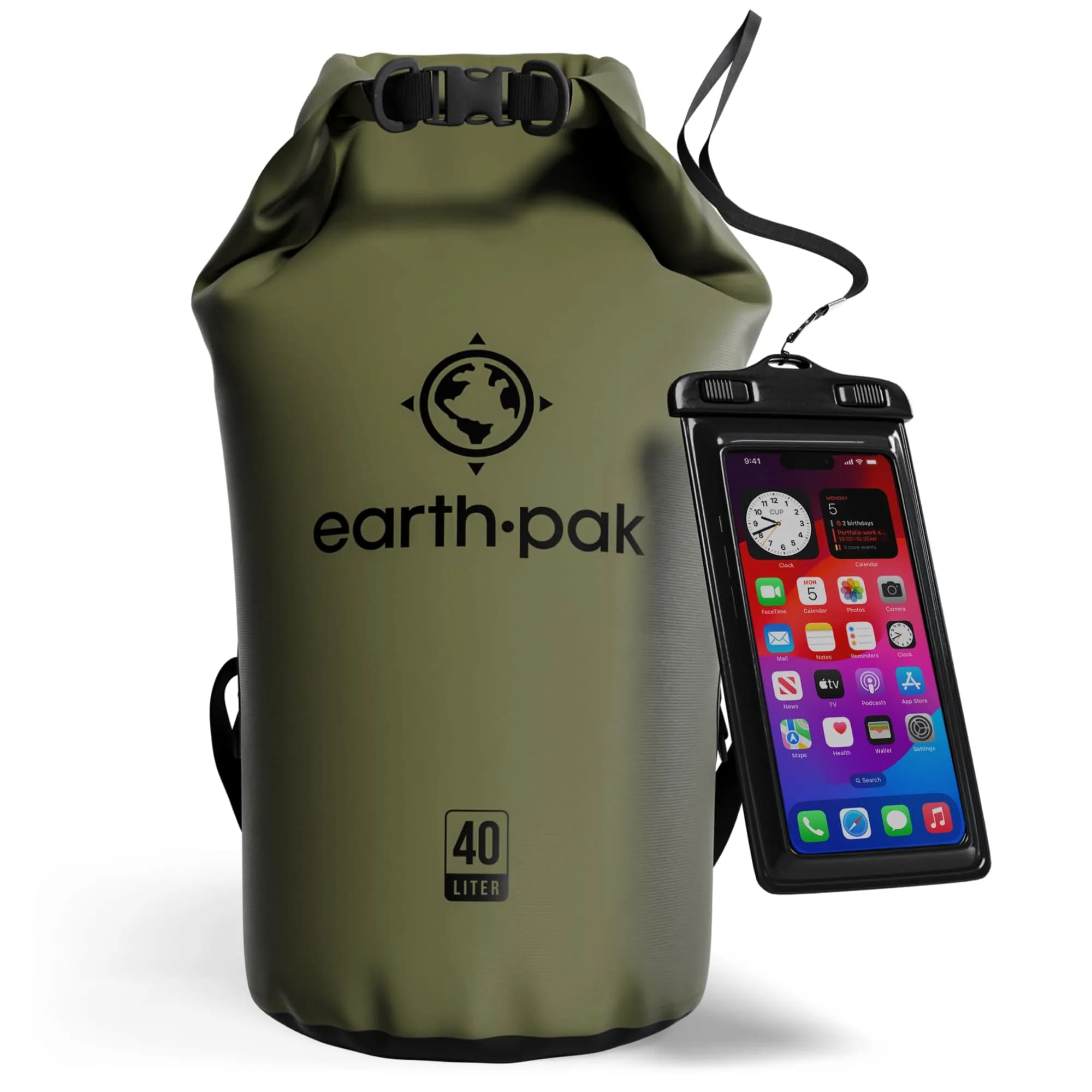 Earth Pak 40L Waterproof Dry Bag Backpack | Marine Roll Top Dry Sack for Kayaking
