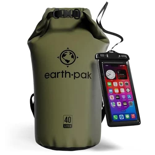 Earth Pak 40L Waterproof Dry Bag Backpack | Marine Roll Top Dry Sack for Kayaking thumbnail 1