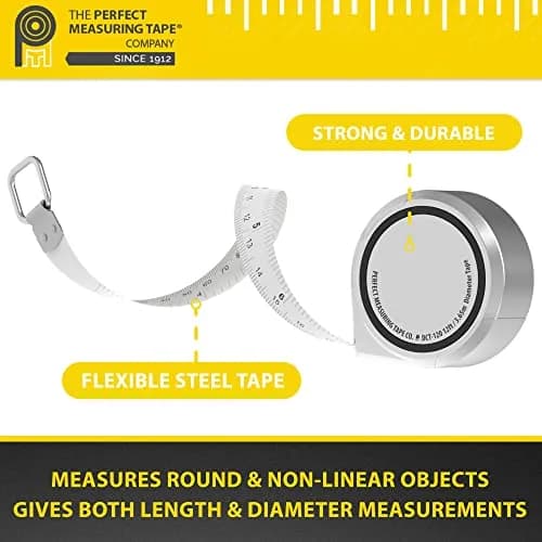 PERFECT MEASURING TAPE Diameter & Circumference Tape Measure 12ft / 3.5m | Steel Flexible Tape for Pipes & Trees thumbnail 4