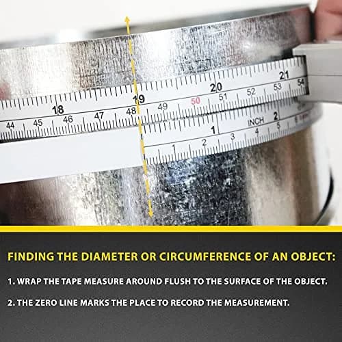PERFECT MEASURING TAPE Diameter & Circumference Tape Measure 12ft / 3.5m | Steel Flexible Tape for Pipes & Trees thumbnail 3