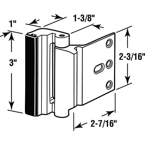 PRIME-LINE U 11325 Door Reinforcement Lock 7.62 cm (3 in) | Adds High Security to Swing-In Doors thumbnail 3