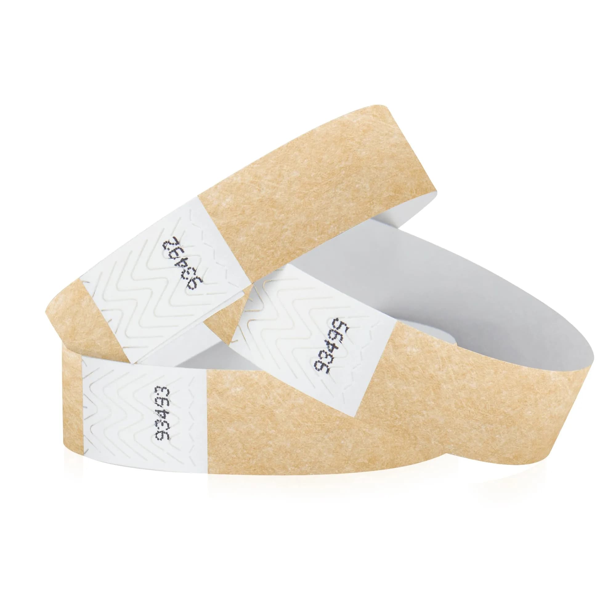 Wristco Gold Tyvek Wristbands 200 Count | Tamper-Proof for Events
