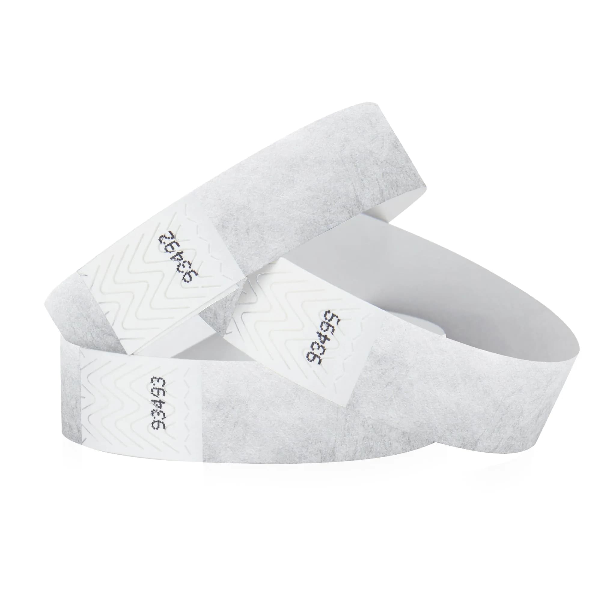 Wristco Metallic Silver Tyvek Wristbands 200 ct. | Tamper-Proof for Events — Metallic Silver