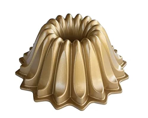 Nordic Ware Lotus Bundt Pan Gold 5 Cup | Intricate Cake Detail & Even Browning thumbnail 1