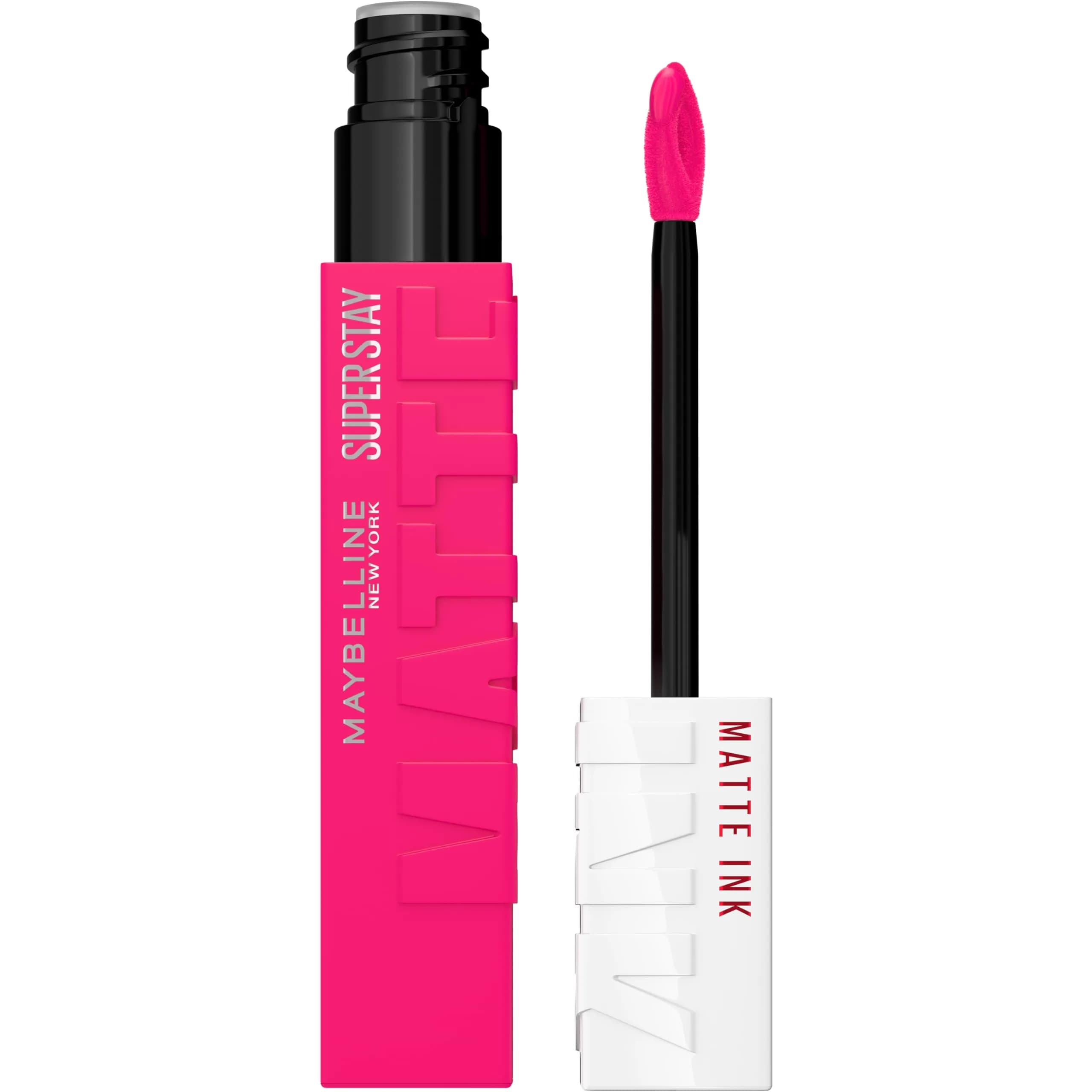 Maybelline Super Stay Matte Ink Liquid Lip Color in 30 ROMANTIC Vivid Pink, 5ml | 16-Hour Transfer-Proof Matte