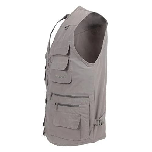 LUSI MADAM Men's Poplin Outdoors Travel Sports Multi-Pockets Work Fishing Vest 3X-Large Coffee | Utility & Comfort thumbnail 4