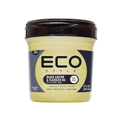Eco Style Black Castor and Flaxseed Oil Styling Gel 236ml (8 oz) | Nourishes Hair & Promotes Healthy Scalp thumbnail 1