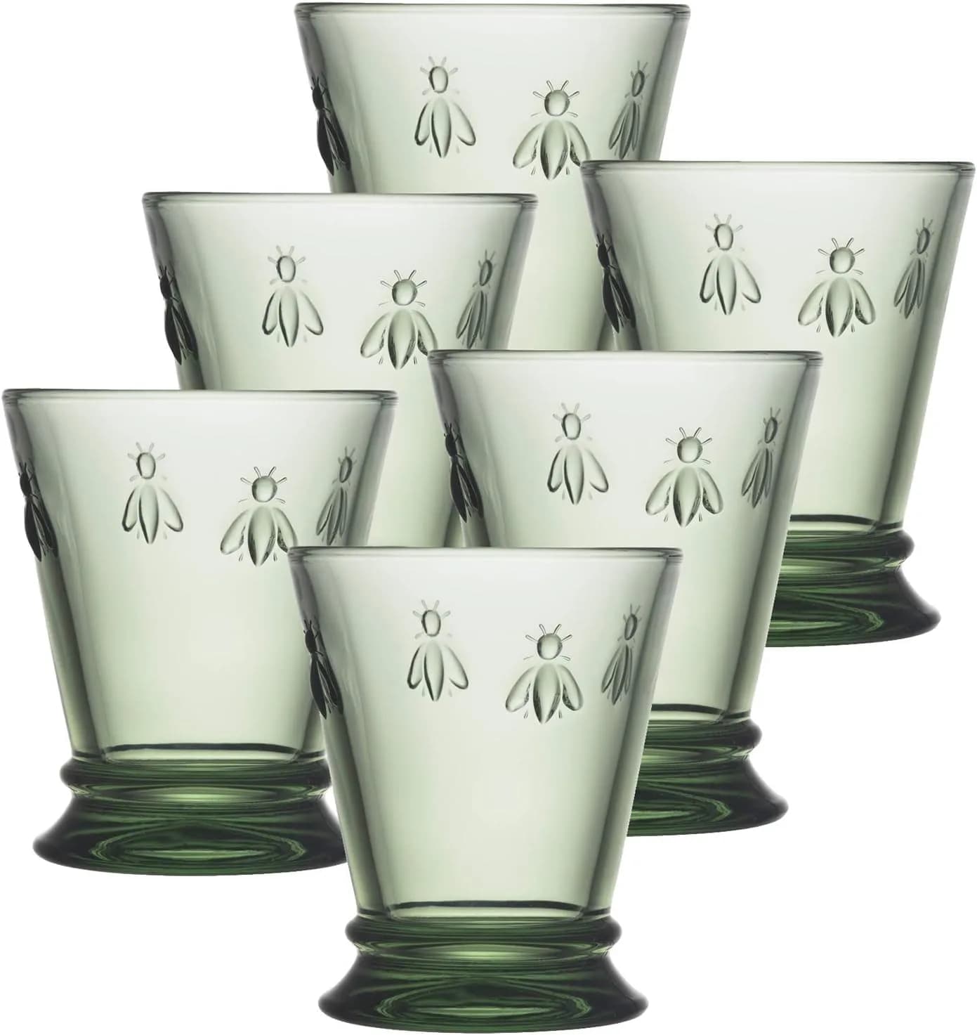 La Rochère Napoleon Bee Tumbler Set of 6 | 255ml (9 oz) Glassware | Iconic French Design — Green / 9 oz