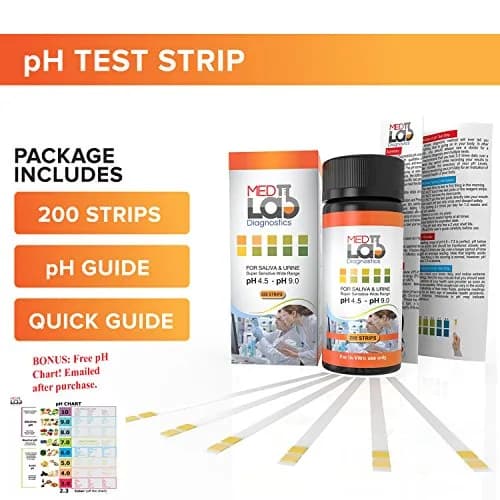 Med Lab Diagnostics 200 pH Test Strips 4.5–9.0 for Urine and Saliva Body pH Testing | Accurate Home Health Monitoring thumbnail 4